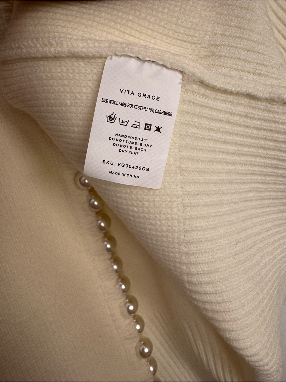 Vita Grace Isabella Pearl Edge Cardigan - Picture 6 of 6